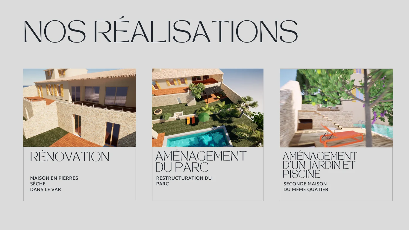 Réalisations Green Home Designs : rénovation, aménagement du parc, jardin et piscine